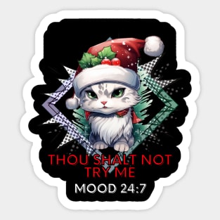 Christmas Cat Funny Quote Sticker